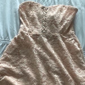 Pink strapless dress